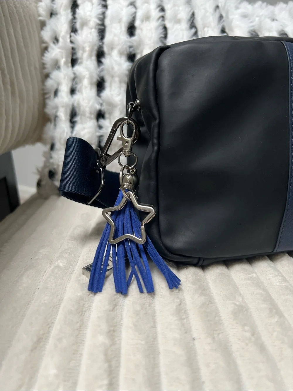 Dior Black and Blue Upcycled Beauty to Crossbody Bag